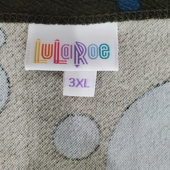 LuLaRoe Nicole Women's Fit & Flare Dress Green Blue Circle Design Size 3XL  NWT - Picture 9 of 11